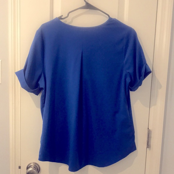 Jaanuu Royal Blue Dolman Scrub Top Zip Size L - Picture 2 of 2